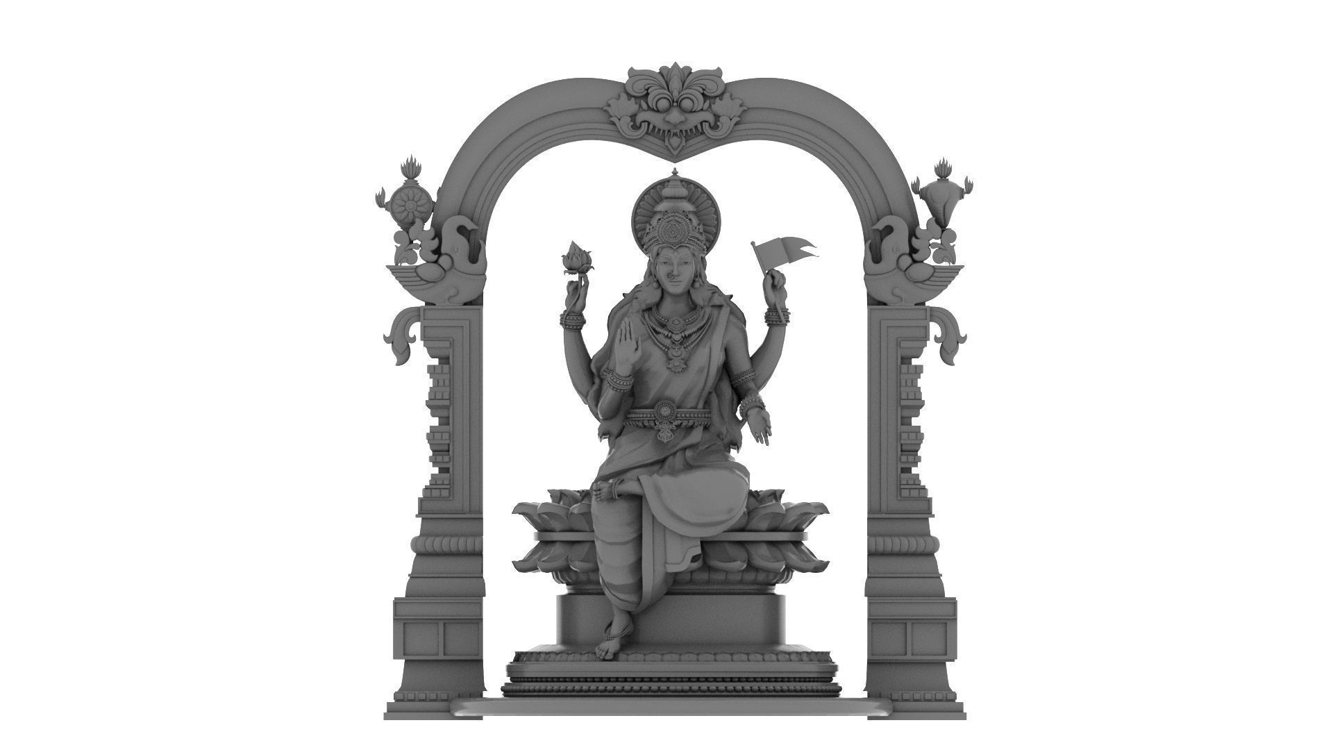 god Ashtalakshmi lakshmi models 3D model_11