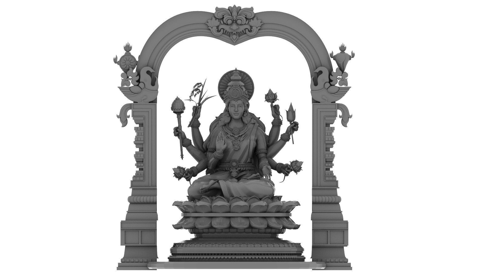 god Ashtalakshmi lakshmi models 3D model_14