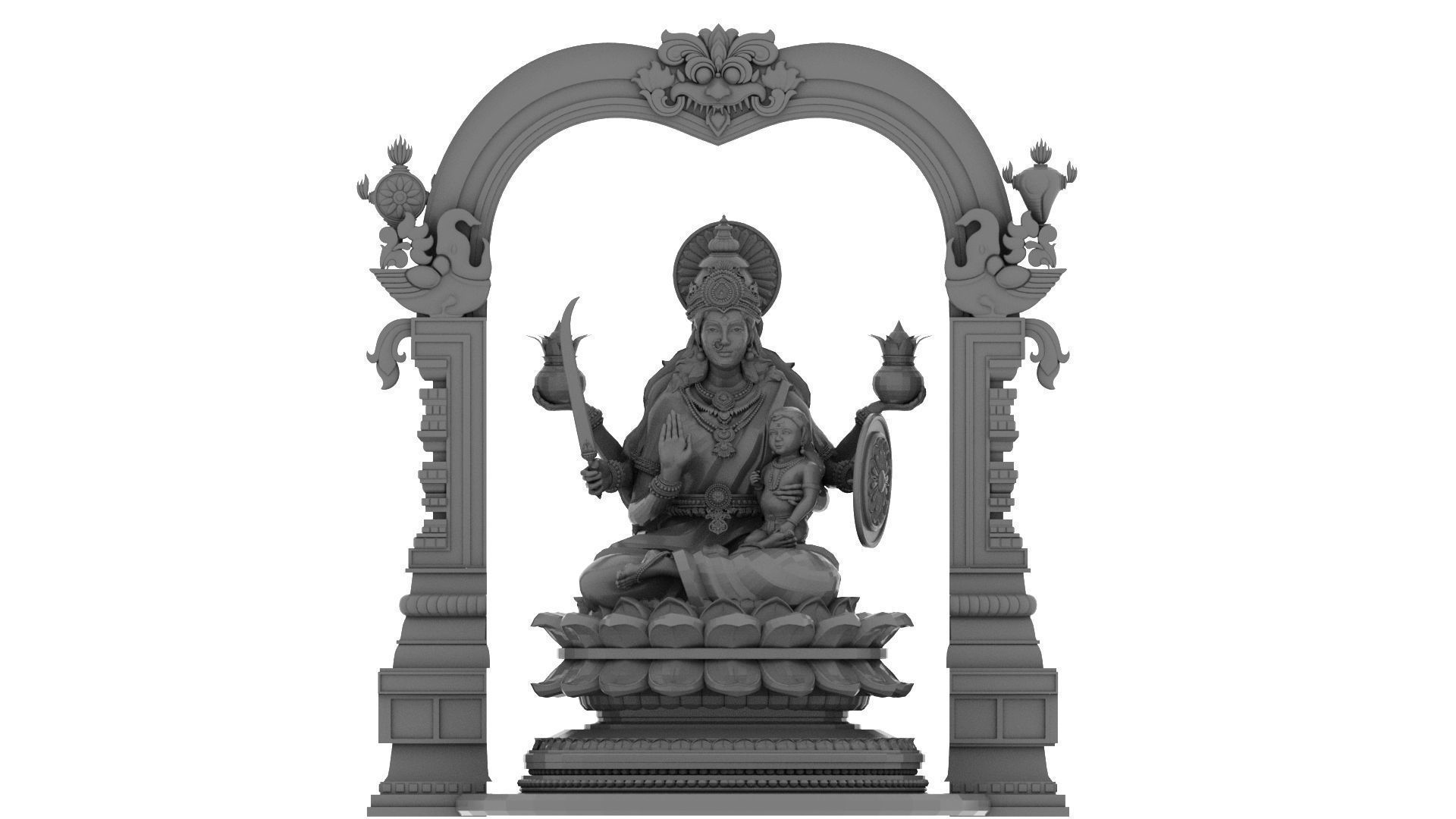 god Ashtalakshmi lakshmi models 3D model_16