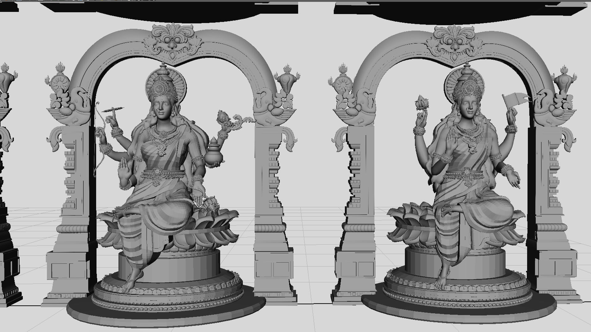 god Ashtalakshmi lakshmi models 3D model_6