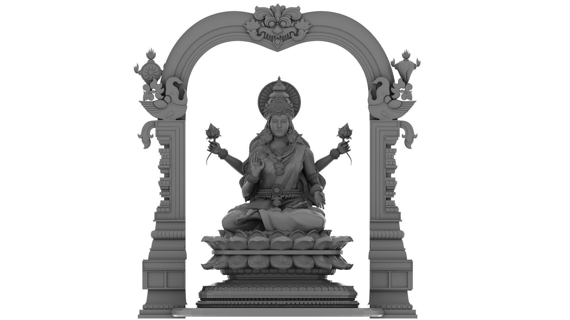 god Ashtalakshmi lakshmi models 3D model_13
