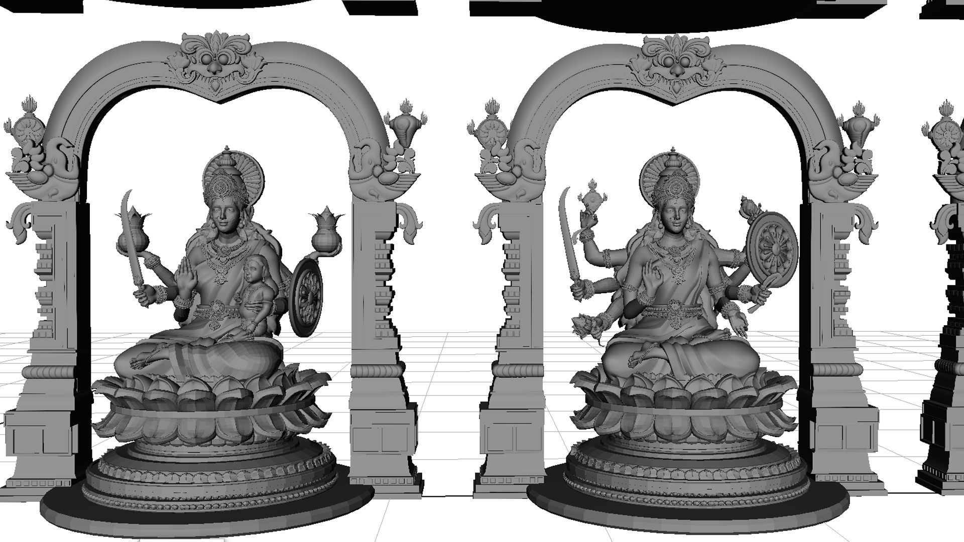 god Ashtalakshmi lakshmi models 3D model_7