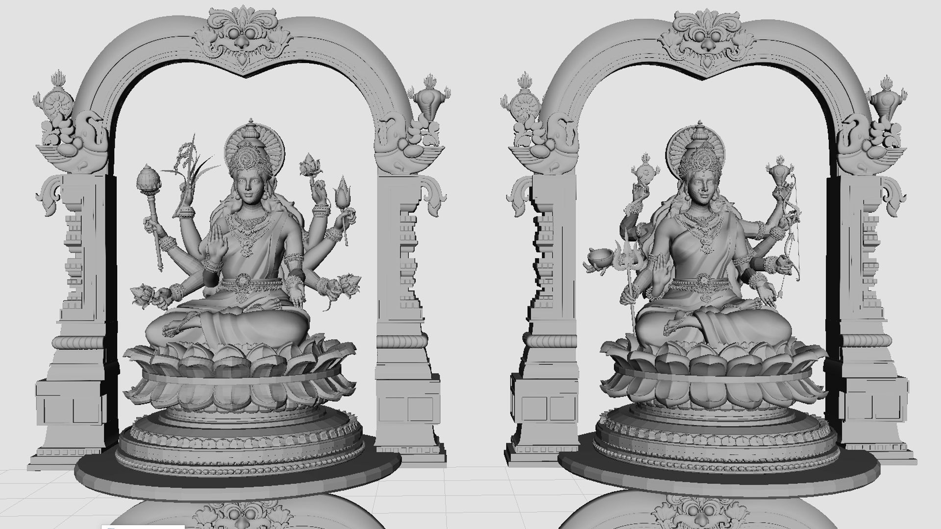 god Ashtalakshmi lakshmi models 3D model_8