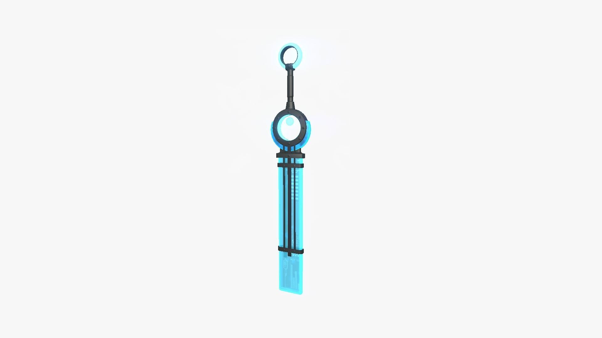 SciFi Sword A01 Black Blue - Character Design Fashion Low-poly 3D model_1