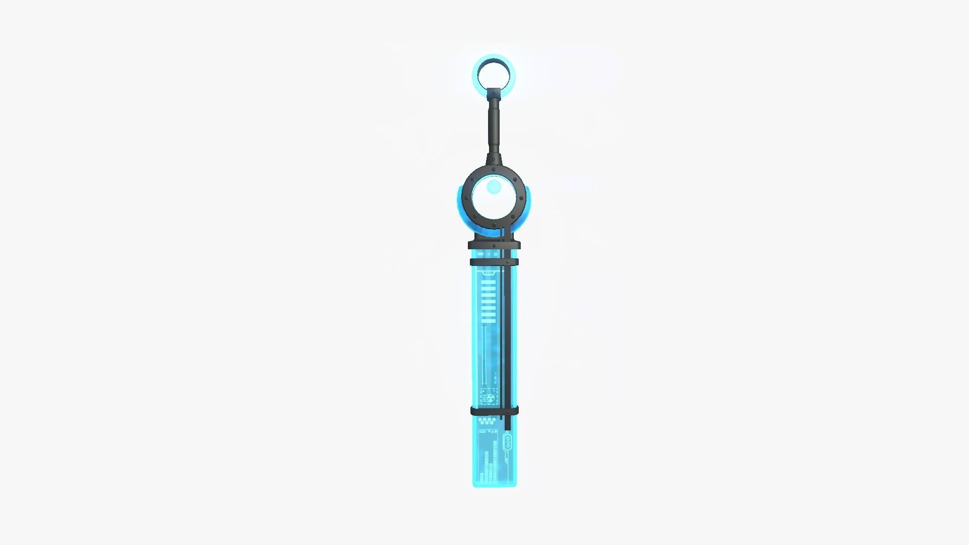 SciFi Sword A01 Black Blue - Character Design Fashion Low-poly 3D model_4