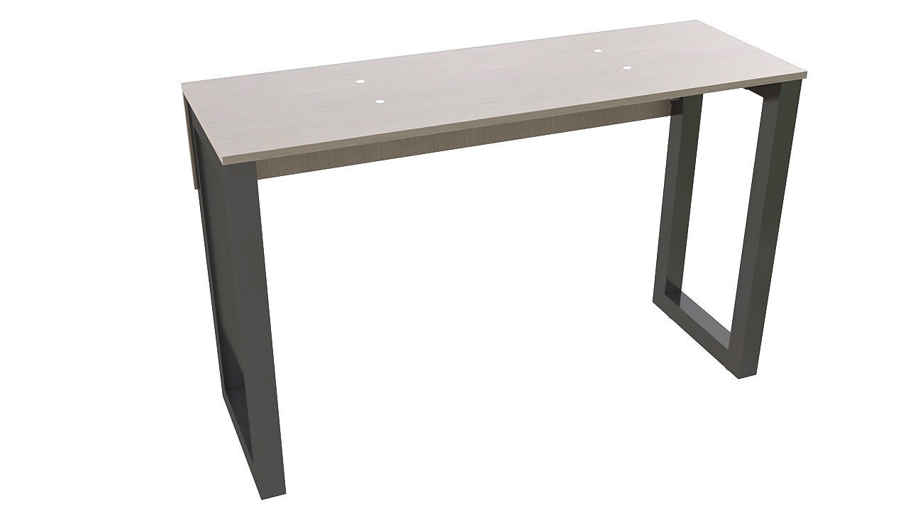 Wooden desk metal legs 3D model_1