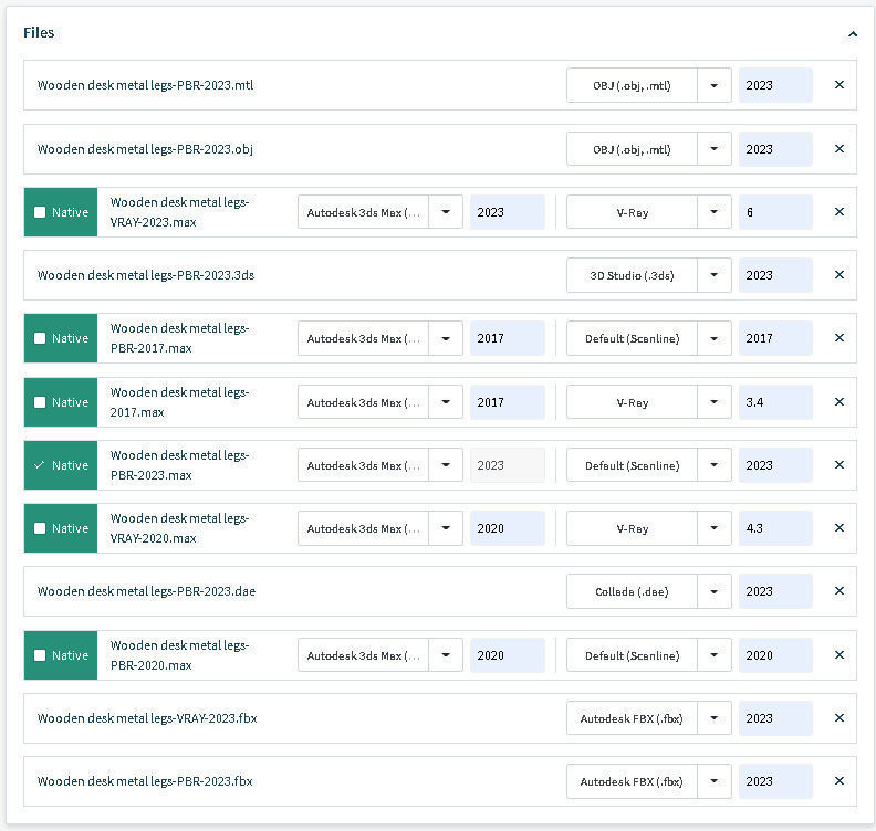 Wooden desk metal legs 3D model_16