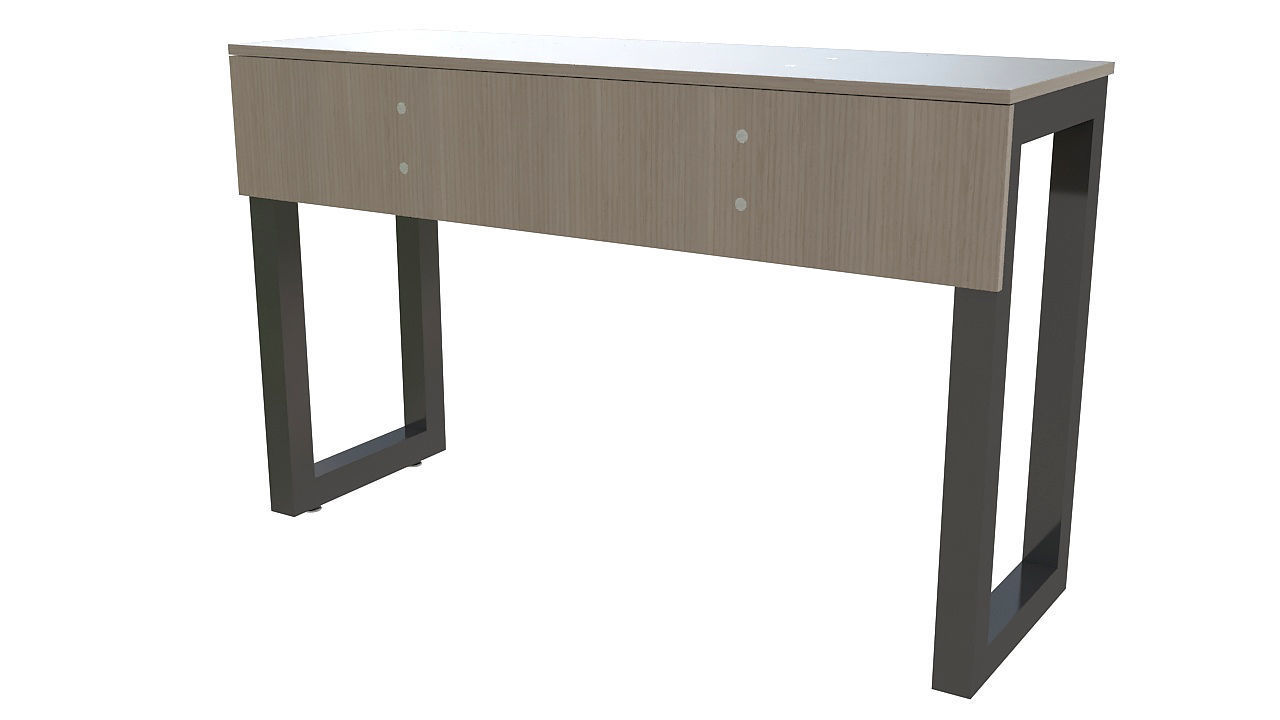 Wooden desk metal legs 3D model_6
