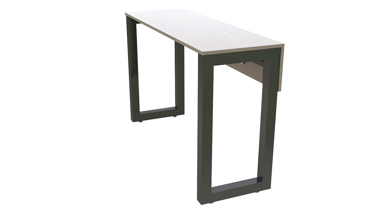 Wooden desk metal legs 3D model_3