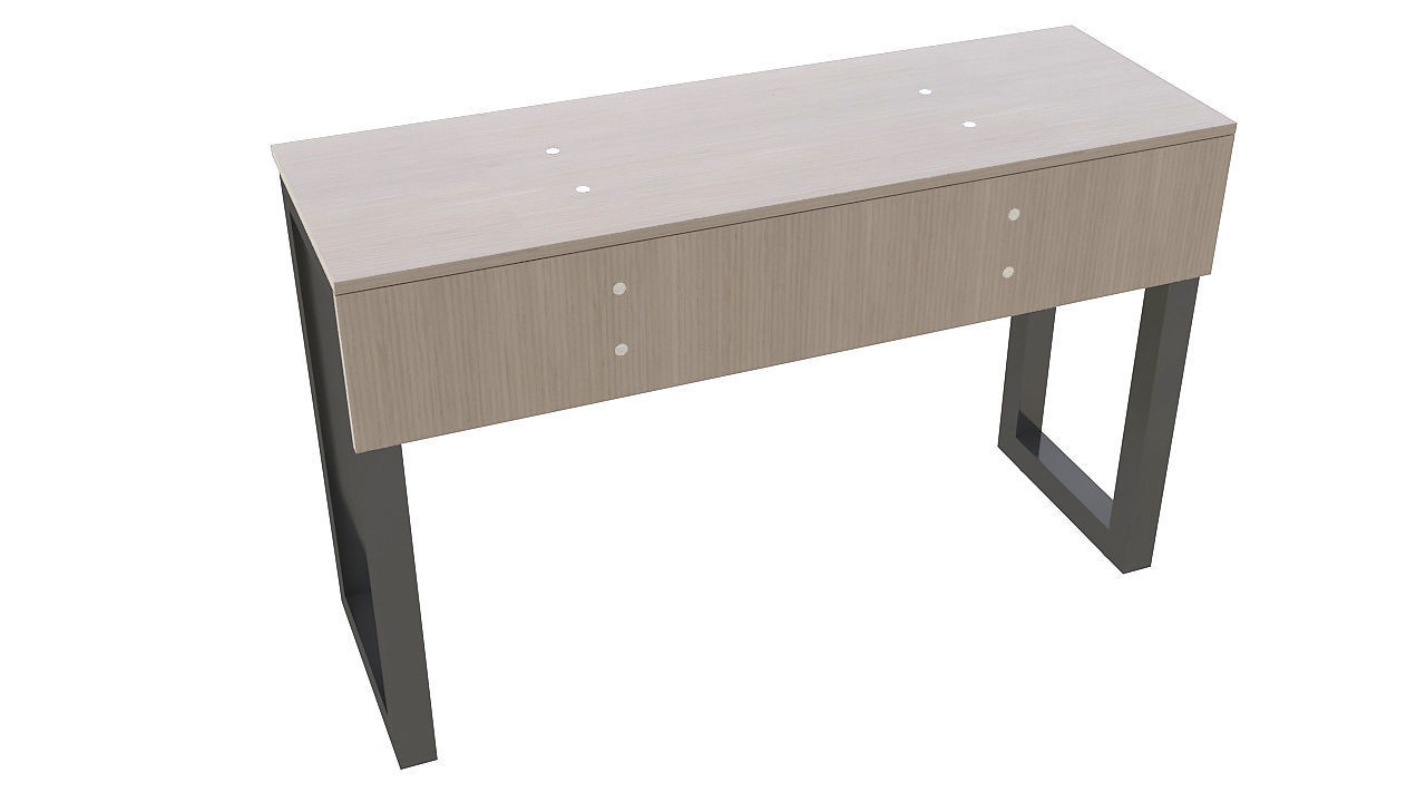Wooden desk metal legs 3D model_5