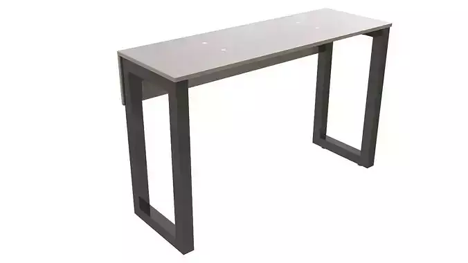Wooden desk metal legs 3D model