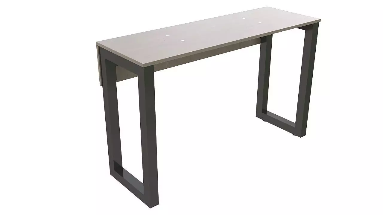 Wooden desk metal legs 3D model_0