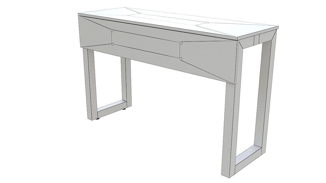 Wooden desk metal legs 3D model_7