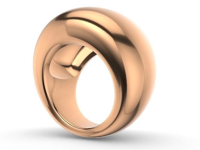 US 1 to 13 sizes  plain bombe ring stl verified  3D print model