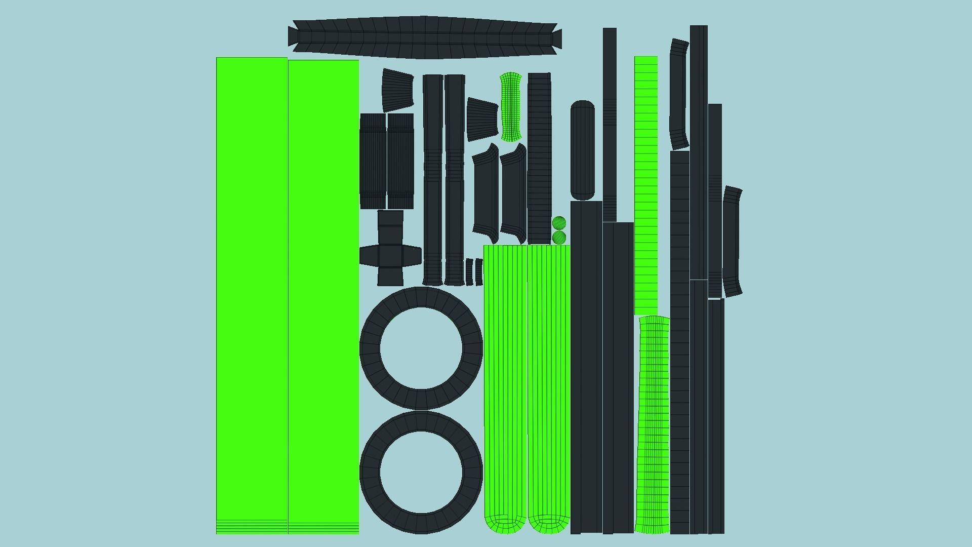 SciFi Sword A02 Green - Character Design Fashion Low-poly 3D model_5