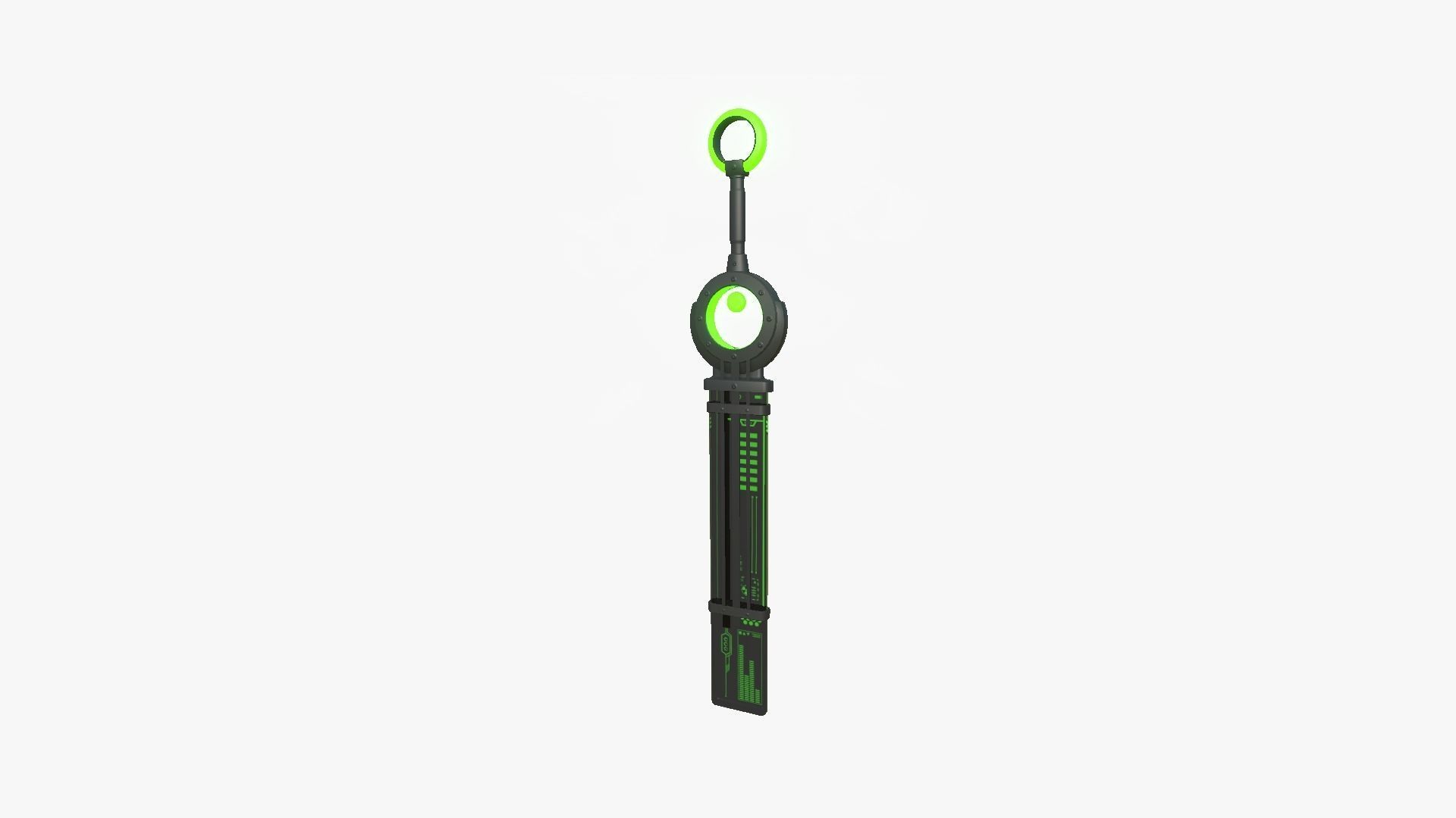SciFi Sword A03 Black Green - Character Design Fashion Low-poly 3D model_1
