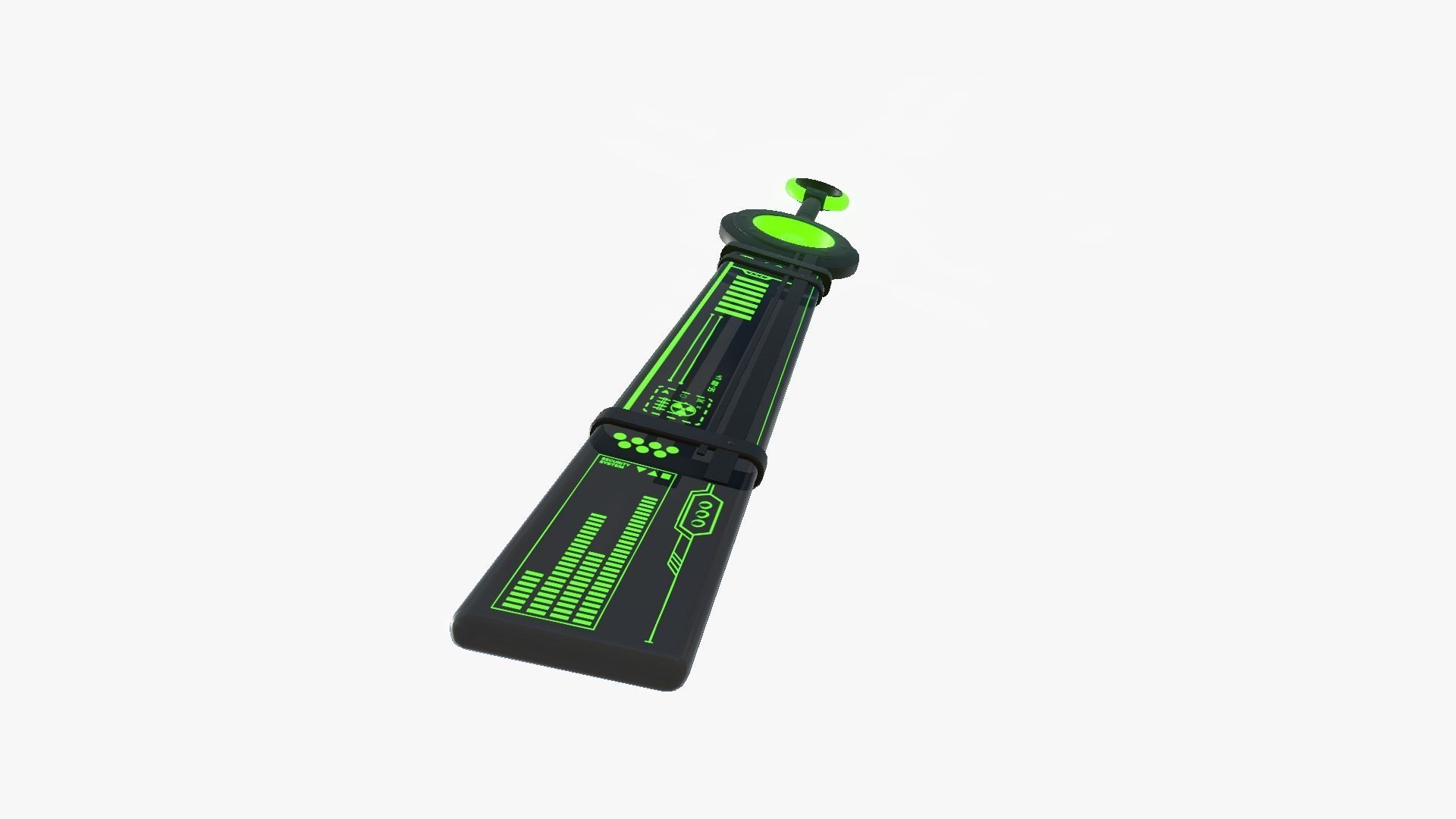 SciFi Sword A03 Black Green - Character Design Fashion Low-poly 3D model_2