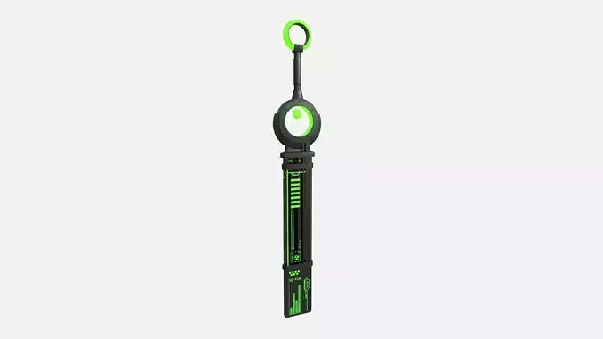SciFi Sword A03 Black Green - Character Design Fashion Low-poly 3D model