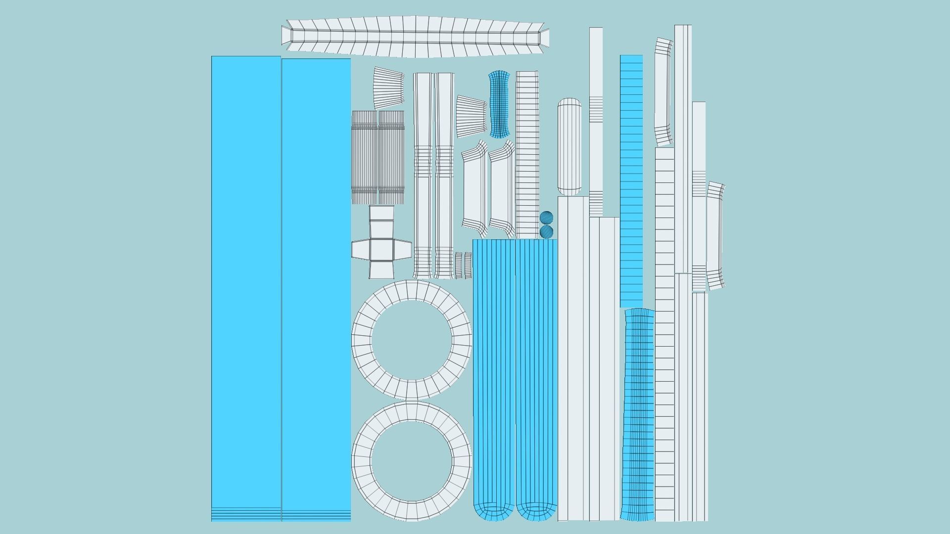 SciFi Sword A04 White Blue - Character Design Fashion Low-poly 3D model_5