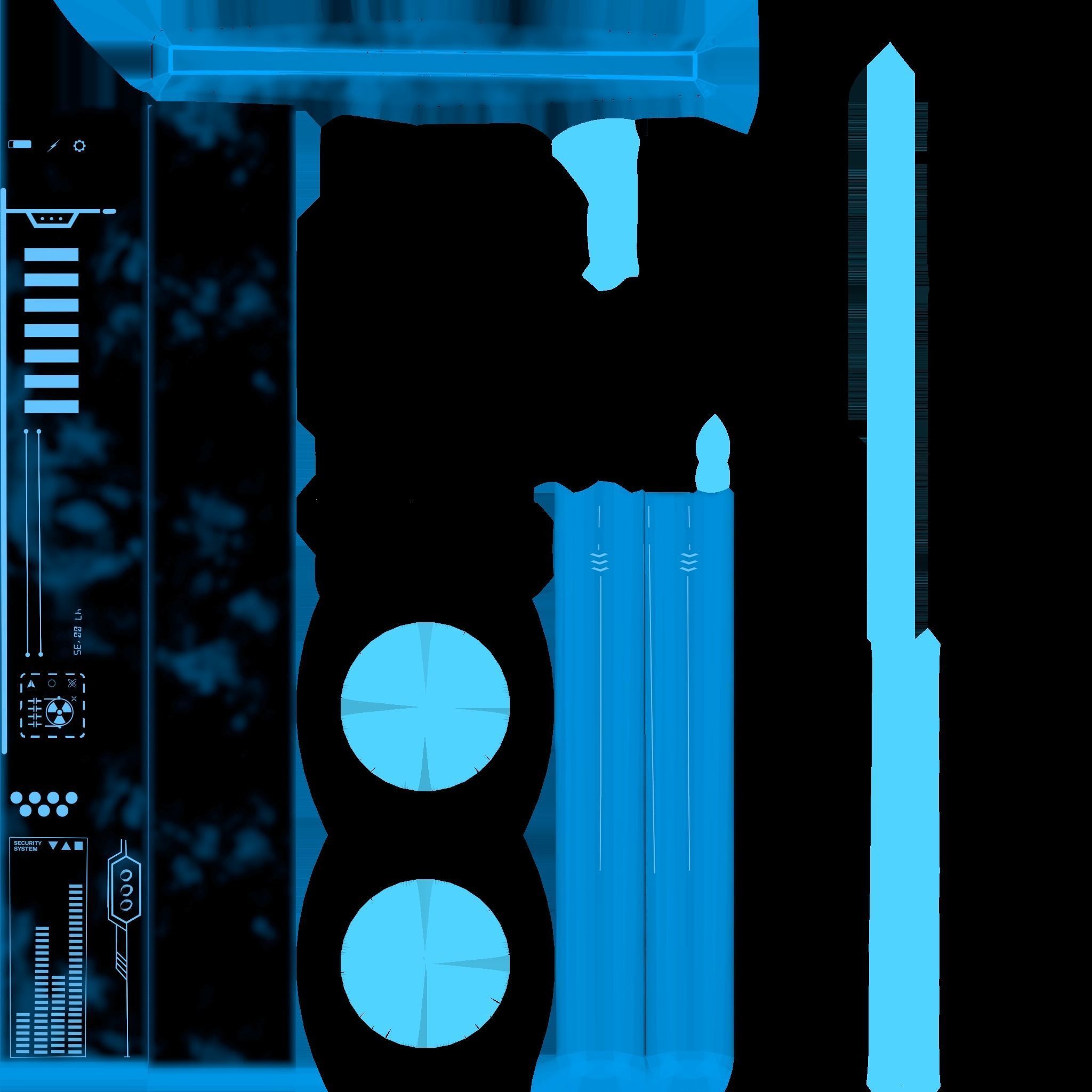 SciFi Sword A04 White Blue - Character Design Fashion Low-poly 3D model_18