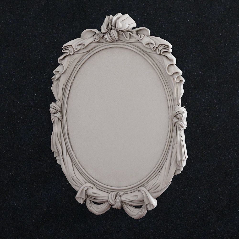 Carved Picture Frame Mirror  3D print model_1