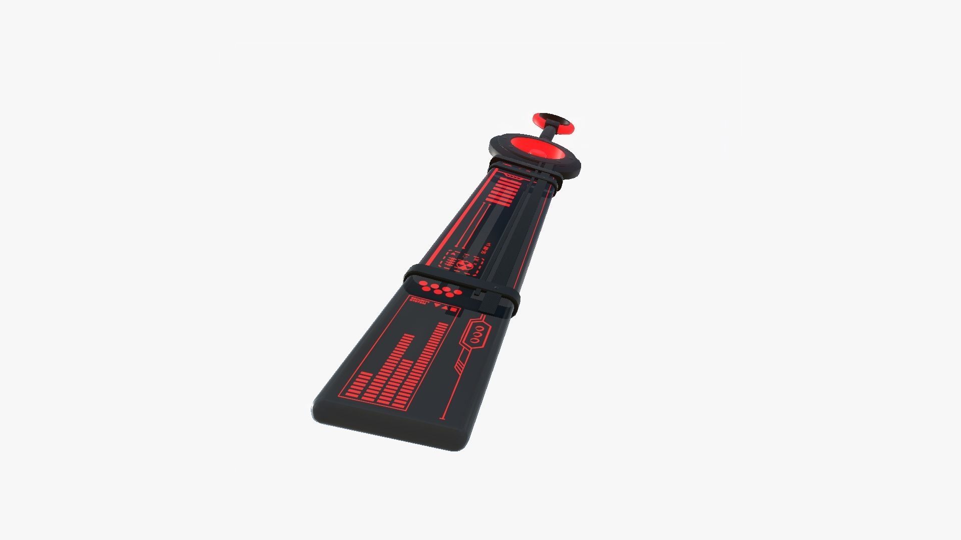 SciFi Sword A05 Black Red - Character Design Fashion Low-poly 3D model_2