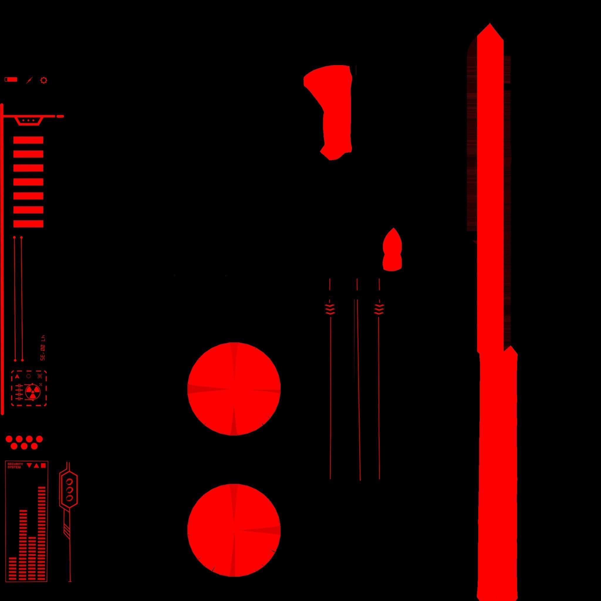 SciFi Sword A05 Black Red - Character Design Fashion Low-poly 3D model_18