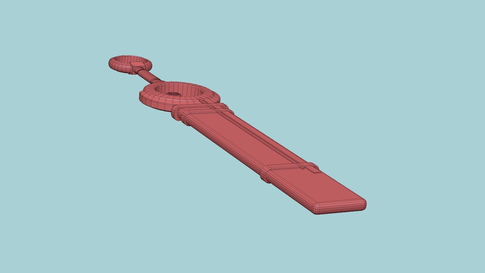 SciFi Sword A06 White Red - Character Design Fashion Low-poly 3D model_15