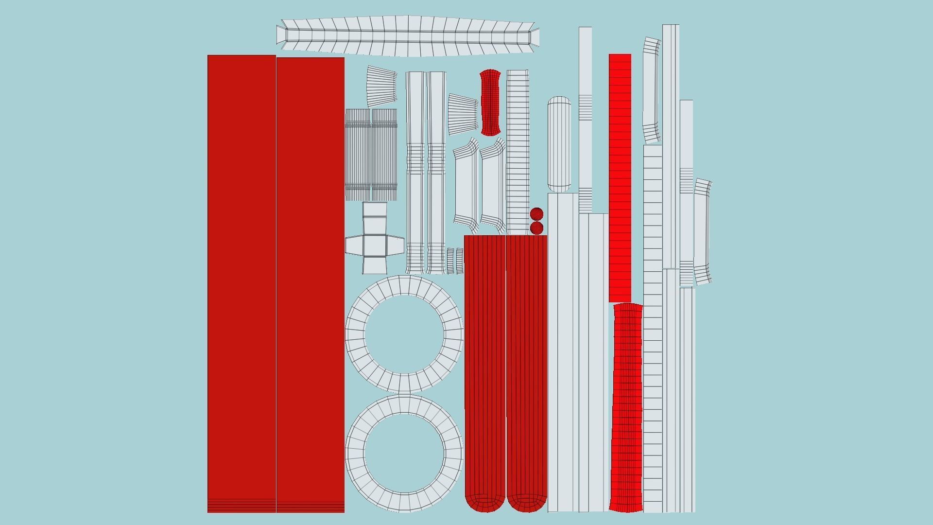 SciFi Sword A06 White Red - Character Design Fashion Low-poly 3D model_5