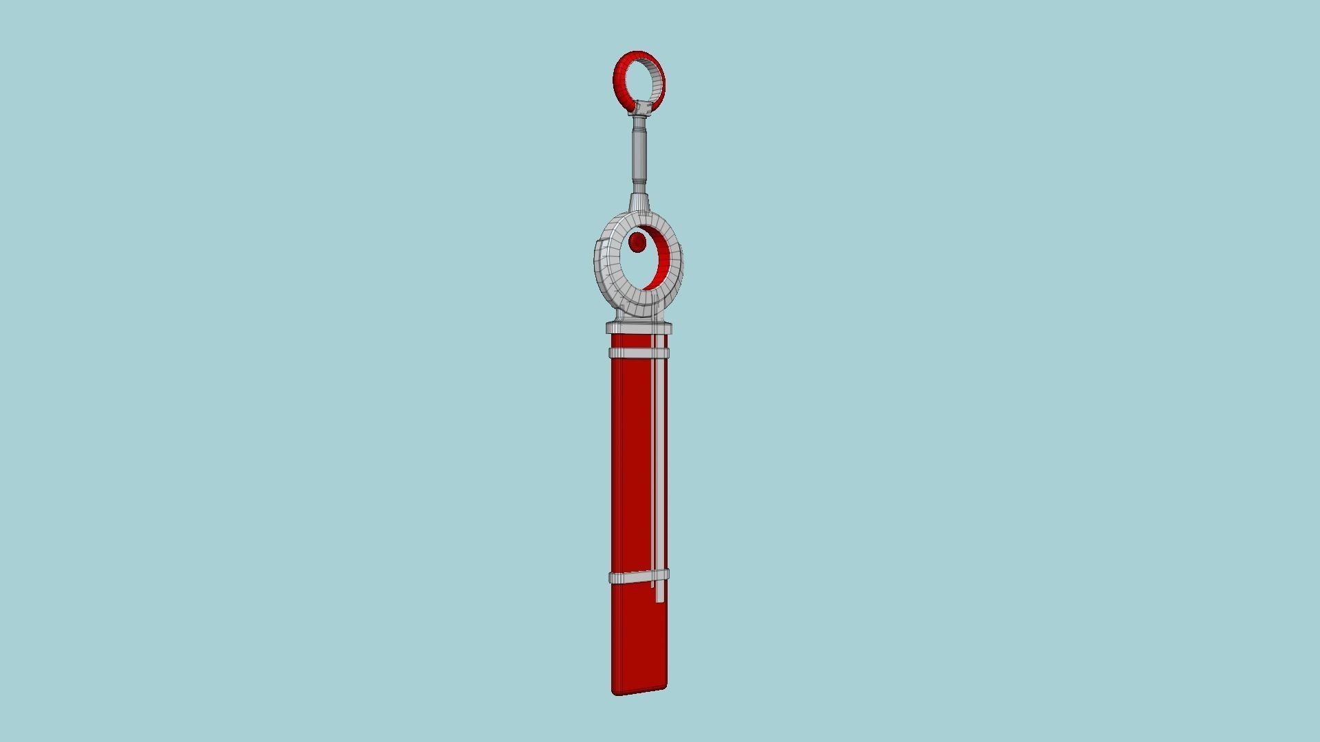 SciFi Sword A06 White Red - Character Design Fashion Low-poly 3D model_6