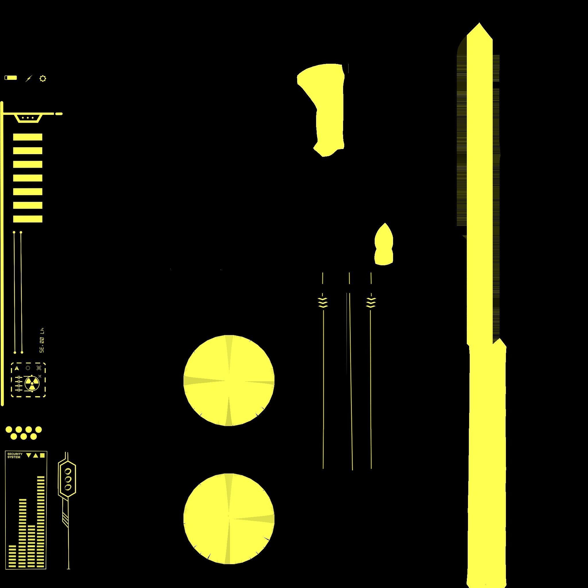 SciFi Sword A07 Yellow - Character Design Fashion Low-poly 3D model_17