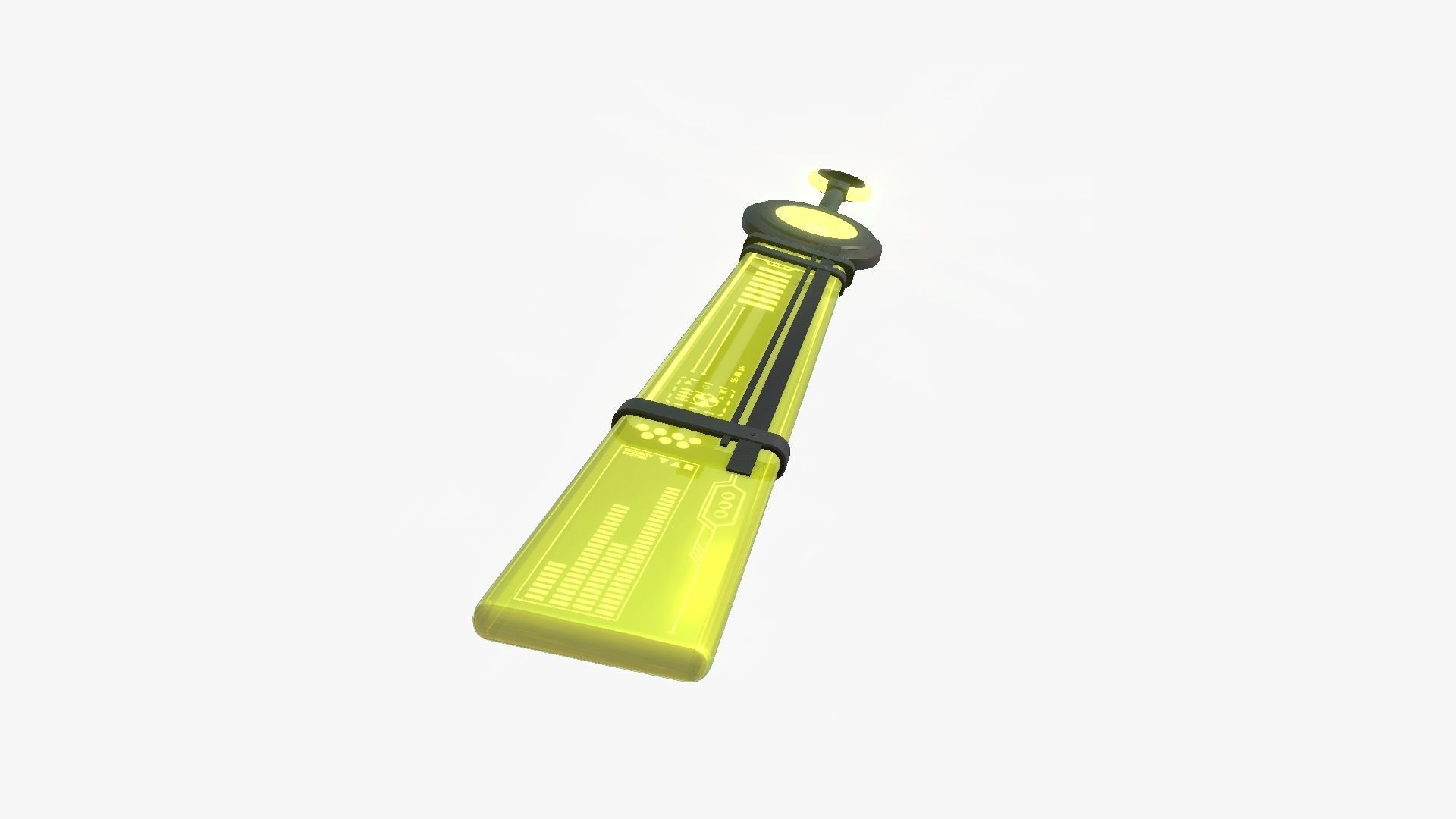 SciFi Sword A07 Yellow - Character Design Fashion Low-poly 3D model_2