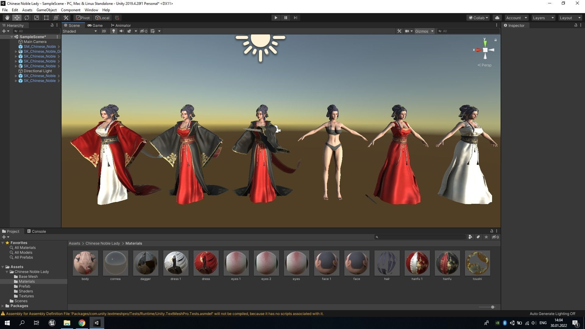 Chinese Noble Lady - Game Ready Low-poly 3D model_14