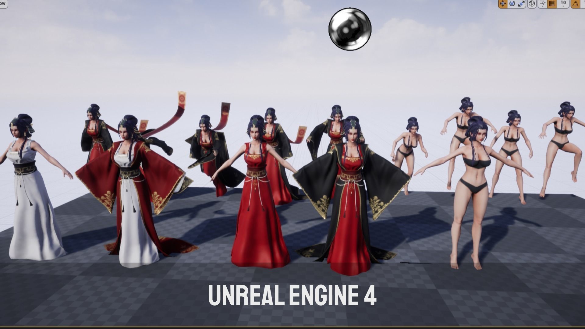 Chinese Noble Lady - Game Ready Low-poly 3D model_15