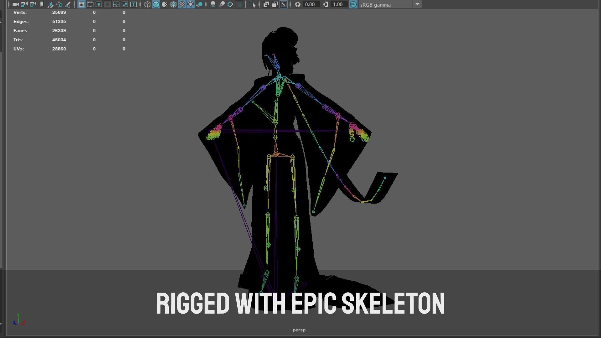 Chinese Noble Lady - Game Ready Low-poly 3D model_13