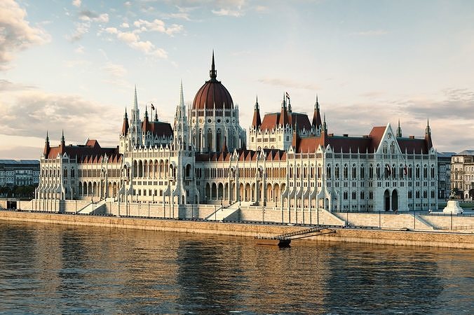 The Hungarian Parliament Building in Budapest - Gothic palace 3D model 7