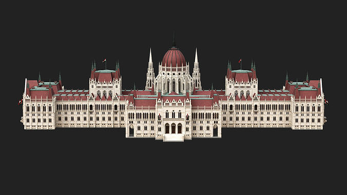The Hungarian Parliament Building in Budapest - Gothic palace 3D model 5