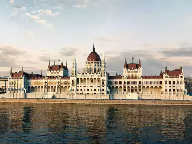 The Hungarian Parliament Building in Budapest - Gothic palace 3D model