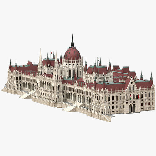 The Hungarian Parliament Building in Budapest - Gothic palace 3D model 2