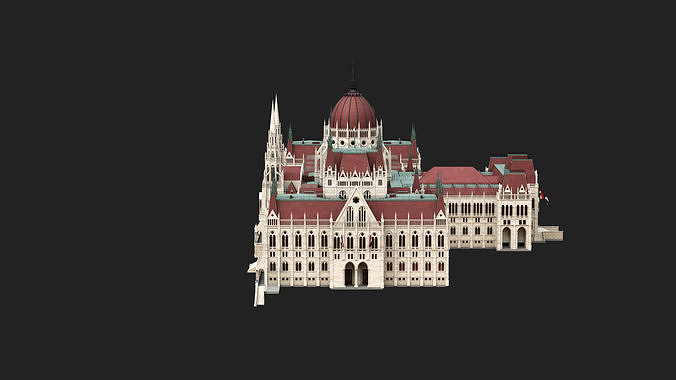 The Hungarian Parliament Building in Budapest - Gothic palace 3D model 6