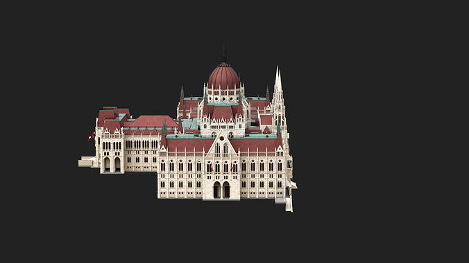 The Hungarian Parliament Building in Budapest - Gothic palace 3D model 4