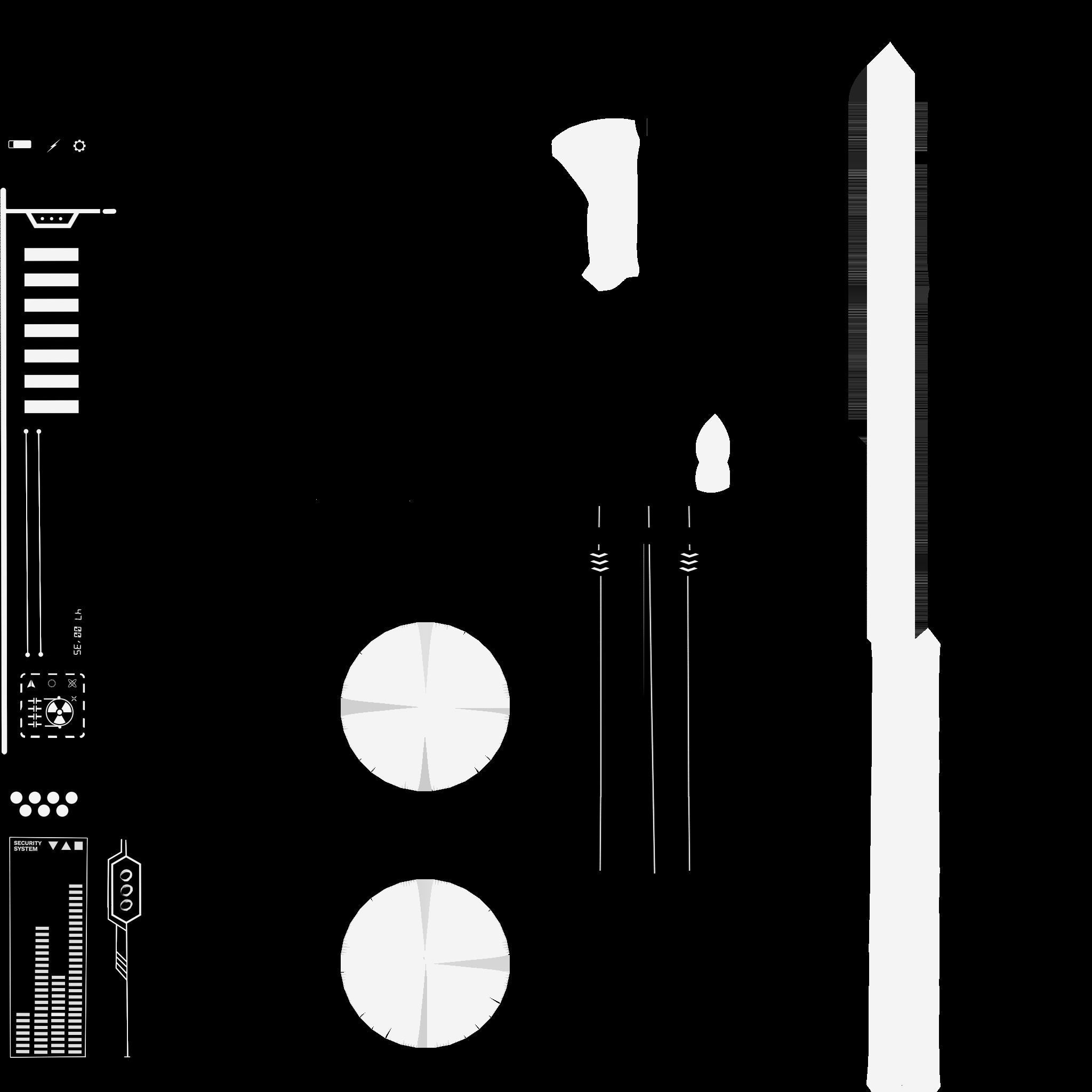 SciFi Sword A08 Full White - Character Design Fashion Low-poly 3D model_18