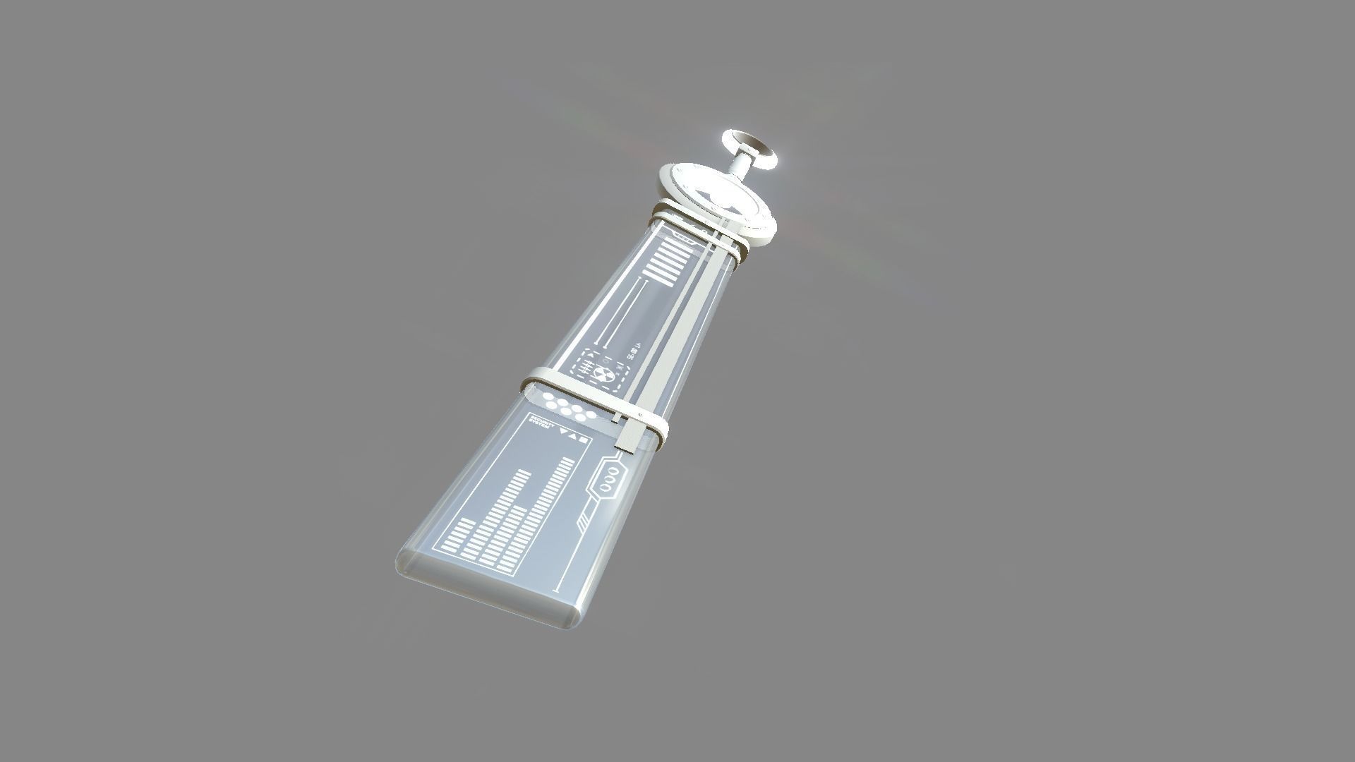 SciFi Sword A08 Full White - Character Design Fashion Low-poly 3D model_3