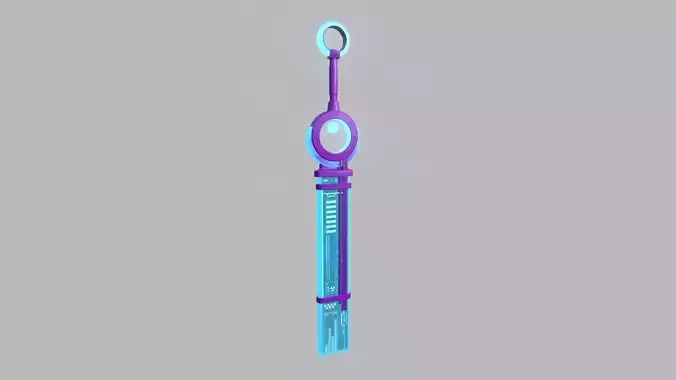 SciFi Sword A09 Purple Blue - Character Design Fashion Low-poly 3D model