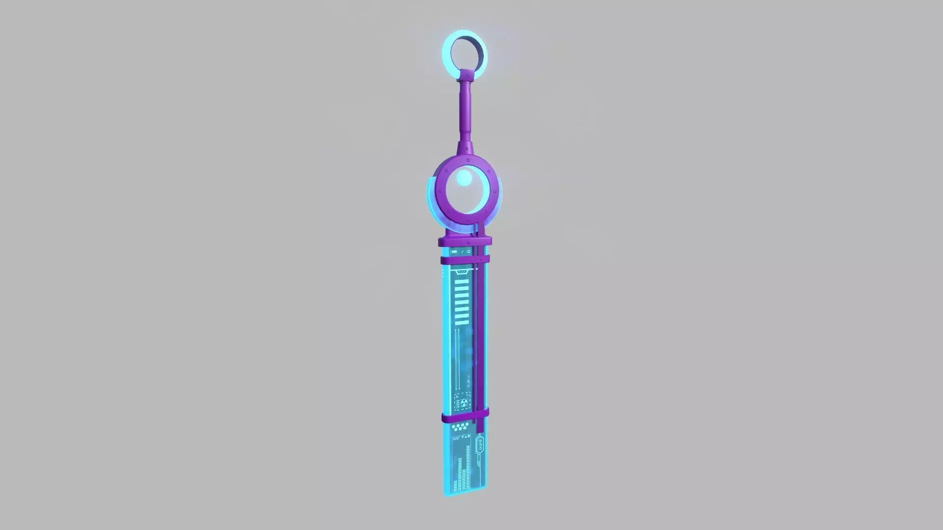 SciFi Sword A09 Purple Blue - Character Design Fashion Low-poly 3D model_0