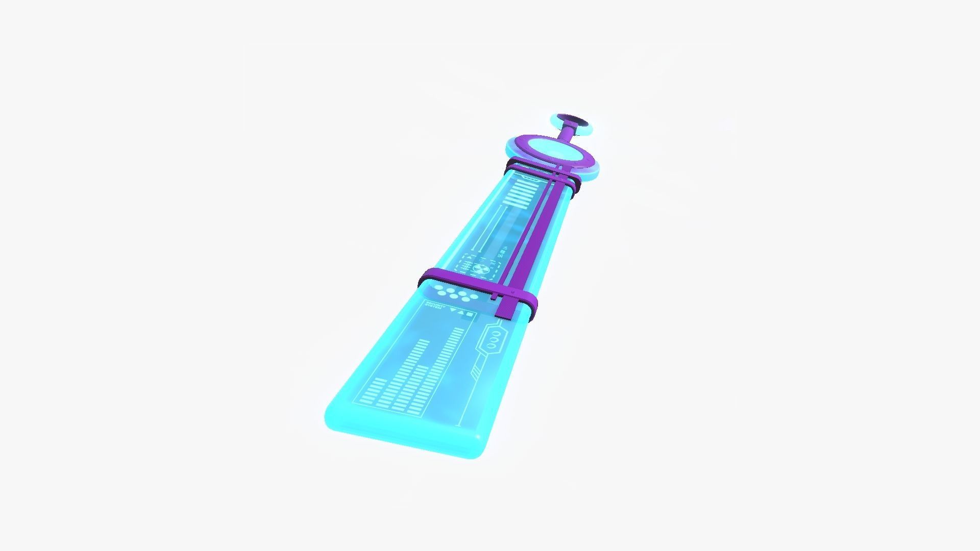 SciFi Sword A09 Purple Blue - Character Design Fashion Low-poly 3D model_2