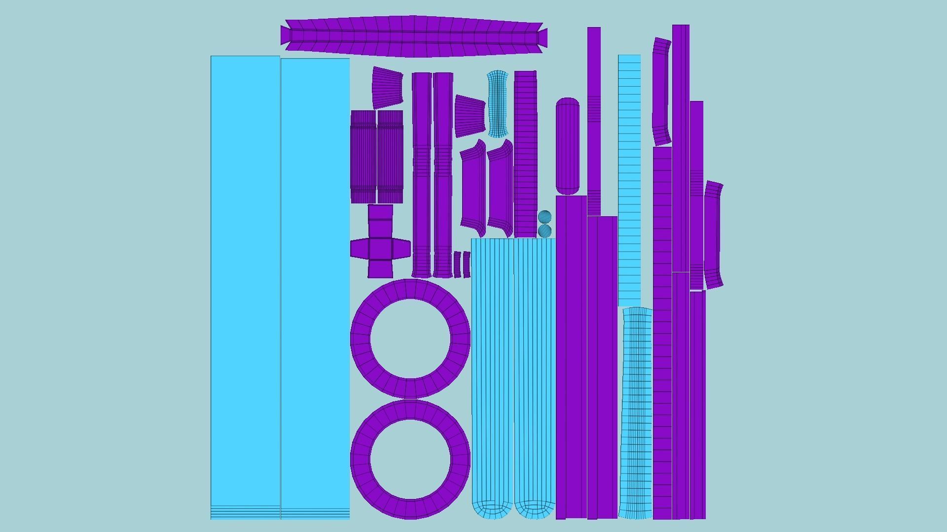 SciFi Sword A09 Purple Blue - Character Design Fashion Low-poly 3D model_5