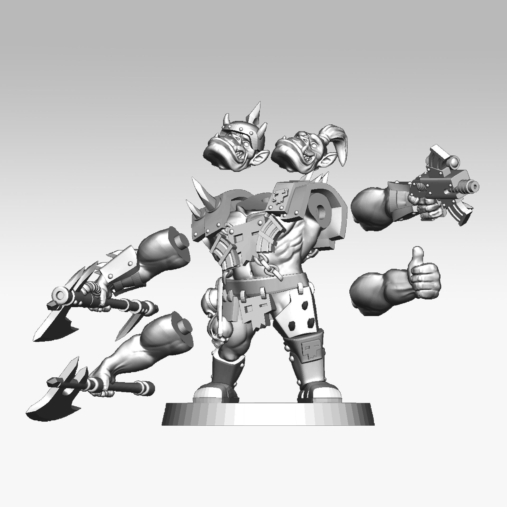 Orc soldier 3D print model 3D print model_3