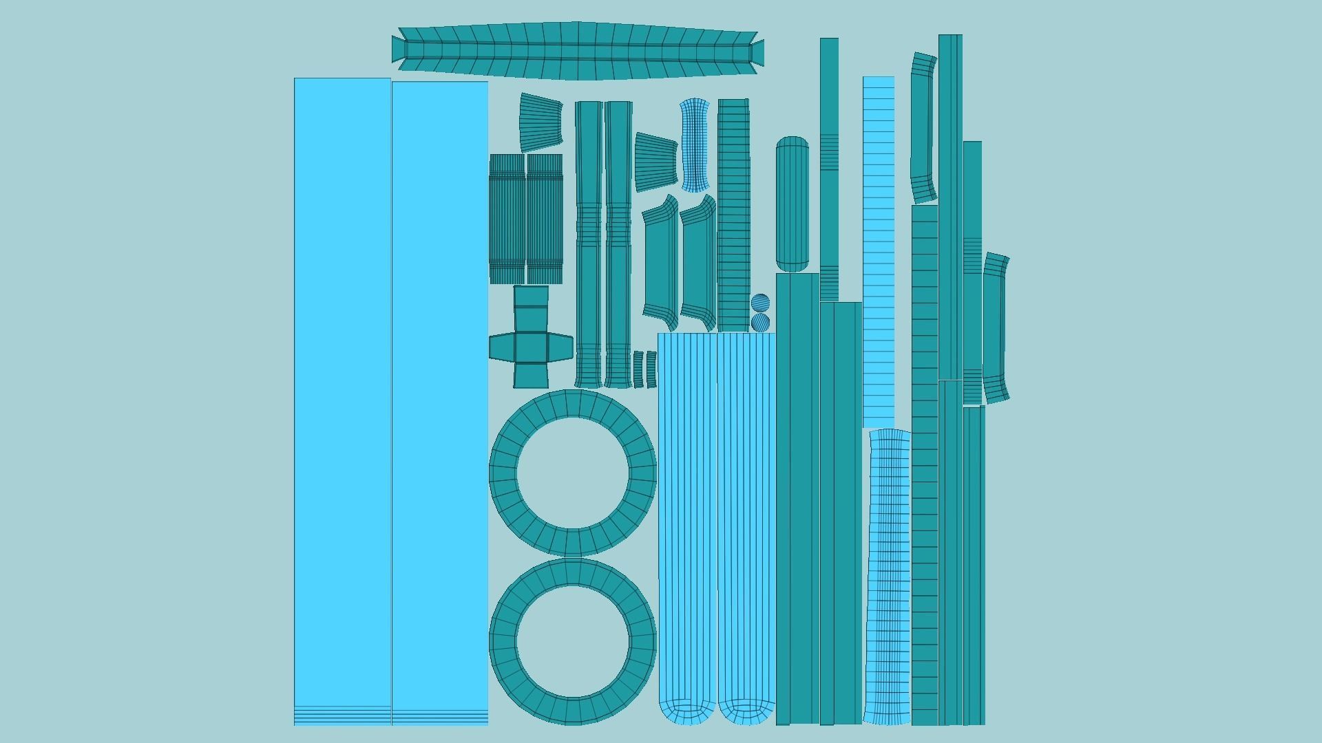 SciFi Sword A10 Full Blue - Character Design Fashion Low-poly 3D model_5