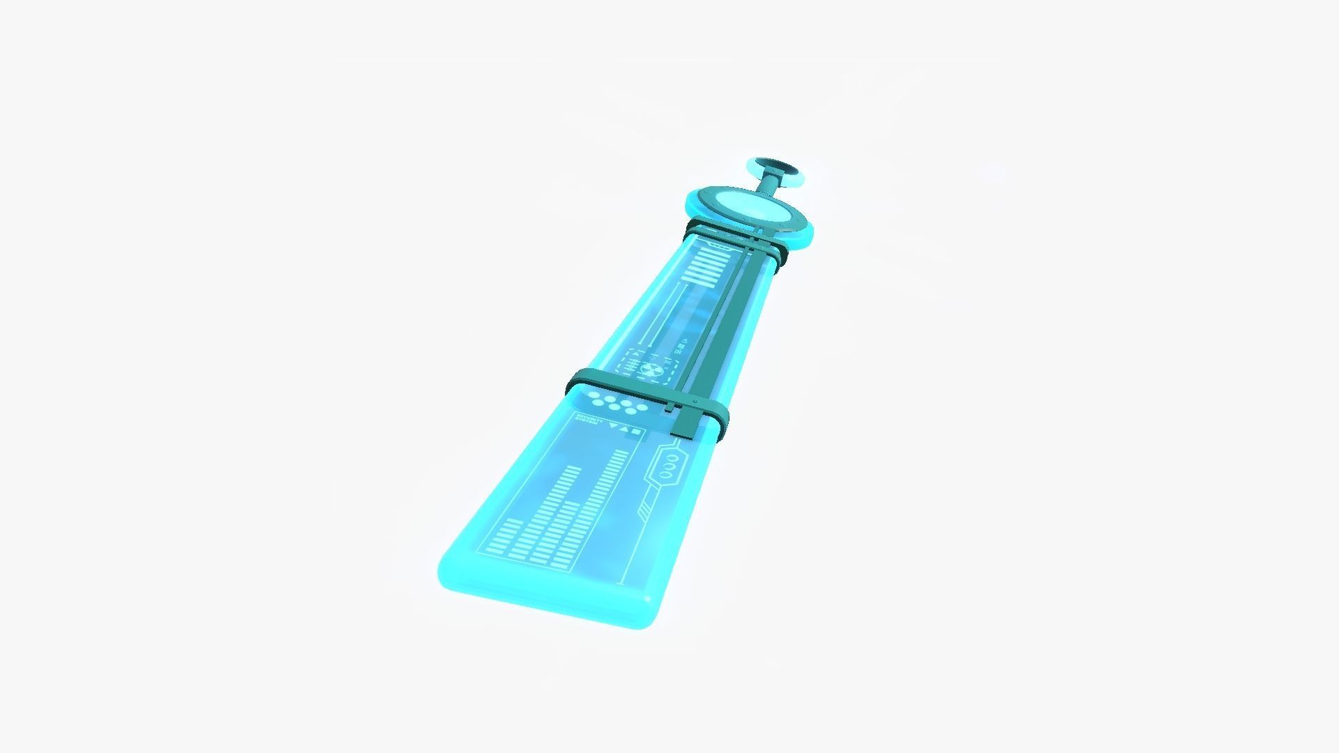 SciFi Sword A10 Full Blue - Character Design Fashion Low-poly 3D model_2